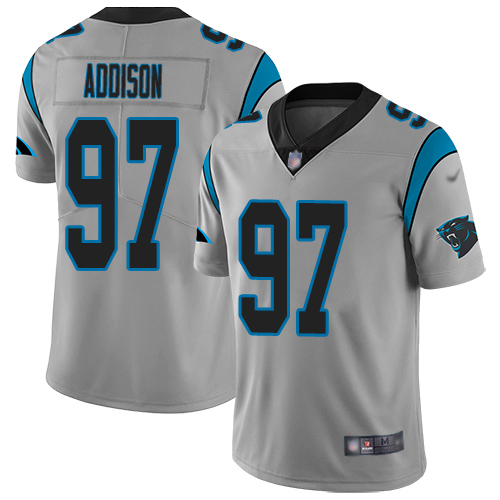 Carolina Panthers Limited Silver Youth Mario Addison Jersey NFL Football 97 Inverted Legend